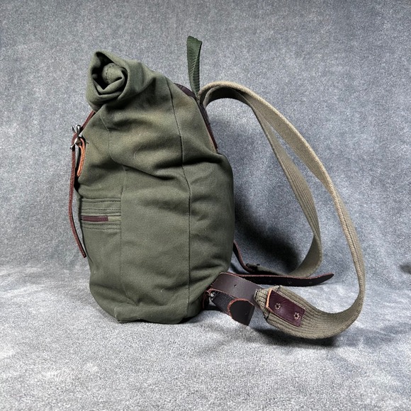 Duluth Pack Roll-Top Backpack Green Canvas Leather Trim Heavy Duty Made USA - Picture 7 of 16